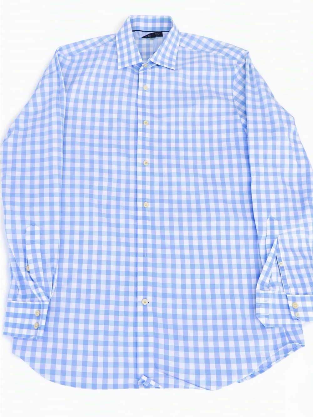 Banana Republic Light Blue & White Gingham Dress Shirt